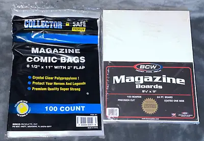 Lot Of (10) BCW Magazine Backing Board W/bag 8 1/2 X 11 8.5x11 Inches Brand New • £6.64