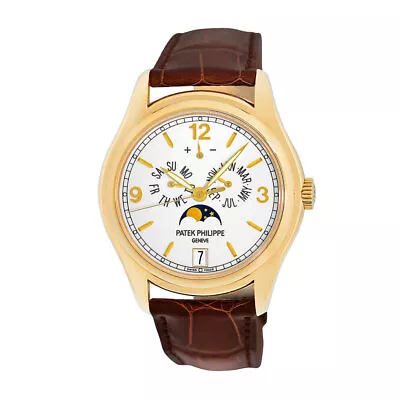 PATEK PHILIPPE 18K Yellow Gold 39mm Annual Calendar Moonphase 5146J Box Warranty • $33990