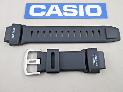 Genuine Casio ProTrek PRG-550 PRG-260 PRW-3500 Black Resin Watch Band Strap • $71.24