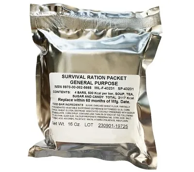 Survival Ration Packet General Purpose GP MIL-F-43231 US Military New Stock • $26.99