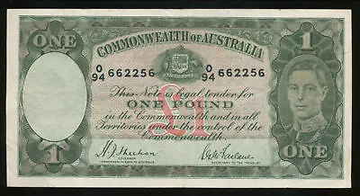 Australia 1938 One Pound £1 Sheehan/McFarlane Mc45/R29 - Very Fine • $250