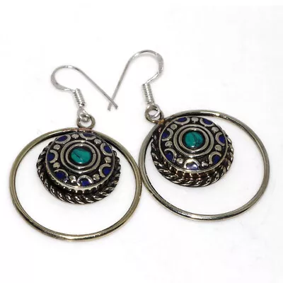 13gms Tibetan Turquoise Lapis Lazuli Nepali Tribal Earrings 2  GW • $5.99