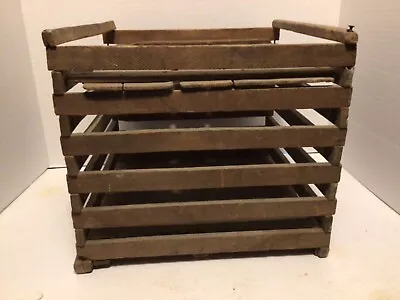 Vintage Farmhouse Wooden Egg Crate Carrier • $39.99