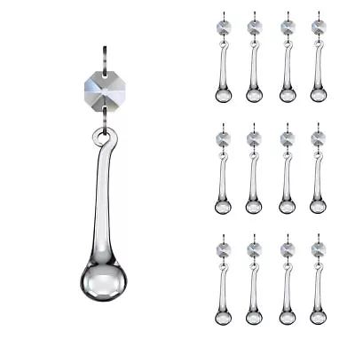 $17.68 • Buy 12pcs Raindrop Crystal Chandelier Prisms Hanging Crystals Beads