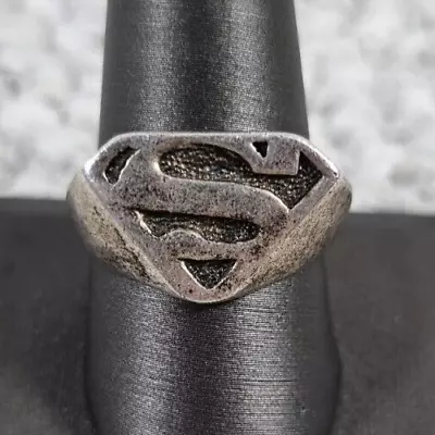 Vintage DC Comics WB Superman Sterling 925 Silver Ring Size 11 - 9.26 Grams • $34