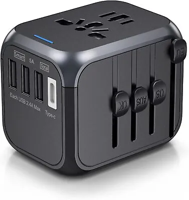 $28.95 • Buy Smart Universal International Travel Adapter USB QC3.0 Fast Quick Charger 5A