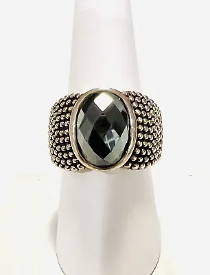 Michael Dawkins Signed Sterling Silver Faceted Hematite Heavy Ring Size 8 • $86.25
