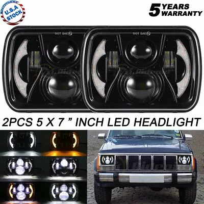 Pair 240W 7X6  5X7  Hi-Lo LED Headlights DRL For Chevrolet Express GMC Savana • $62.89