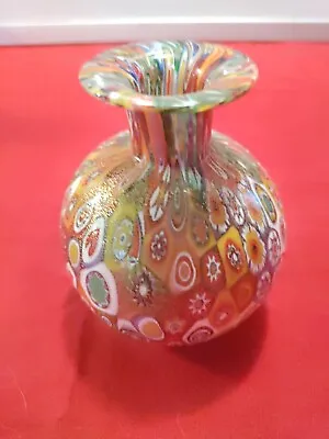 Vintage Murano Italy Hand Blown Glass Millefiori Perfume Bottle • $65.50