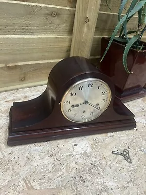 Antique Mantle Clock Westminster Chimes Napoleon Hat German 8 Day Rose W C:1920s • £150