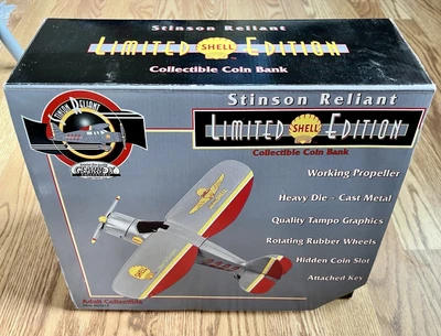 $34.99 • Buy Stinson Reliant Limited Edition Shell Collectible Coin Bank NEW Gearbox