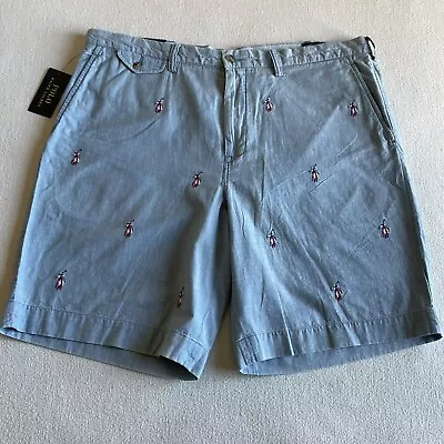 Polo Ralph Lauren Men's Classic Fit Chambray All Over Pony Shorts Size 38 • $39.99