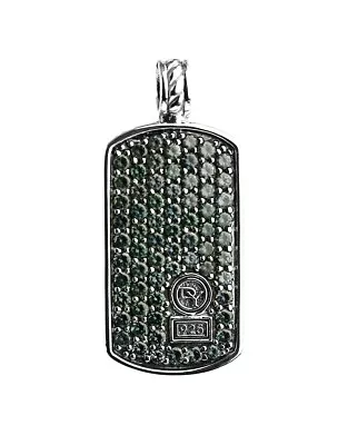 DAVID YURMAN GORGEOUS ST. SILVER COLOR CHANGING GARNET LARGE 35 Mm DOG TAG 688 • $2750