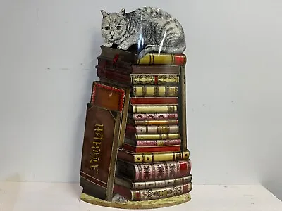 Vintage Piero Fornasetti 1997 Cat On Books Metal Umbrella Stand 1997 • $1750