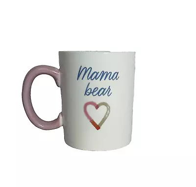Mother's Day Hallmark Mama Bear Coffee White Cup Mug W/ Pink Hand Heart • $13.95