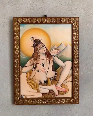 Lord Shiva Vintage Frame God Shankar Bhagwan Photo Hindu God Picture -11.5x15.5  • $65