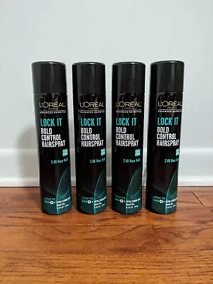 Lot Of 4 L'Oreal Lock It Bold Control Hairspray Extra Strong Level 4 8.25 Oz • $34.95