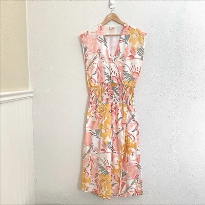 $45 • Buy Zulu And Zephyr Blossom Midi - Maxi Dress Floral V Neck Cotton Voile Size 14