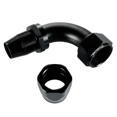 90 Degree AN20 20AN Swivel Oil Fuel Line Hose End Fitting Adaptor Black Aluminum • $25.66