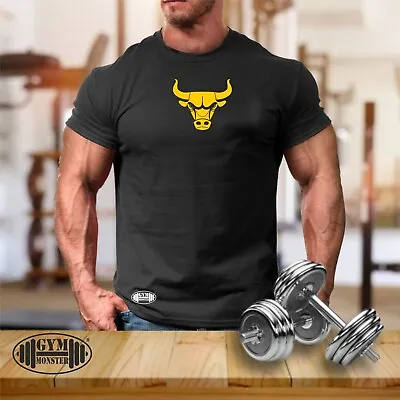 Bull T Shirt Gym Clothing Bodybuilding Training Workout Exercise Boxing MMA Top • £10.99