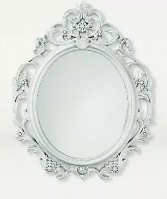 £24.99 • Buy Silver Ornate Mirror Shabby Chic Framed Wall Hanging Decorative Baroque Art 61cm