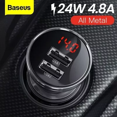 Baseus 4.8A Dual USB Car Charger Fast Charging Adapter For IPhone 14 Samsung S23 • $10.79