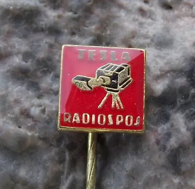 Antique Tesla Radiospoj Vintage TV & Radio Movie Camera Tripod TKO 402 Pin Badge • $8.99