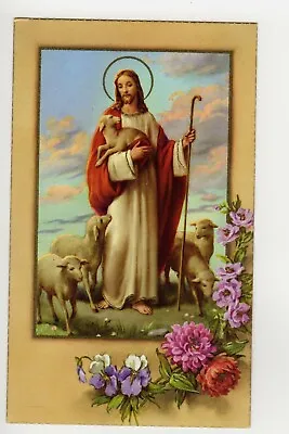 Vintage Holy Bible Prayer Card   1950s Made In Italy Lots Of Gold Guild • $6