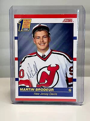 1990-91 Score Martin Brodeur SIGNED #439 CARD AUTOGRAPH HOCKEY ROOKIE AUTO NHL • $36.95