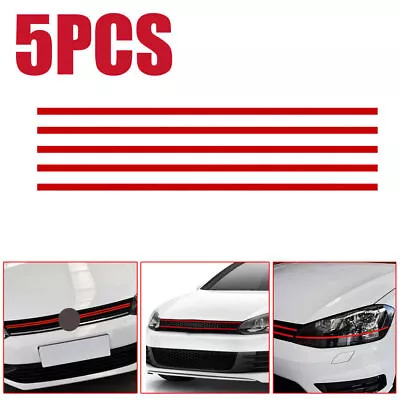 5pcs Red Sticker For Car Front Hood Grille Stripe Decal Sticker Accessories • $7.57