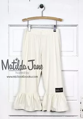 Matilda Jane Secret Fields Collection Eggshell Big Ruffle Pants Girls Sz 8 Ivory • $14.99