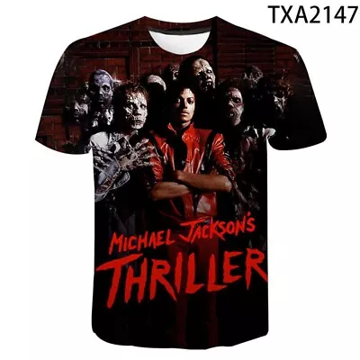 Michael Jackson Thriller Streetwear 3d Printed Graphic  Casual T-shirt Xxs~4xl • £19.99