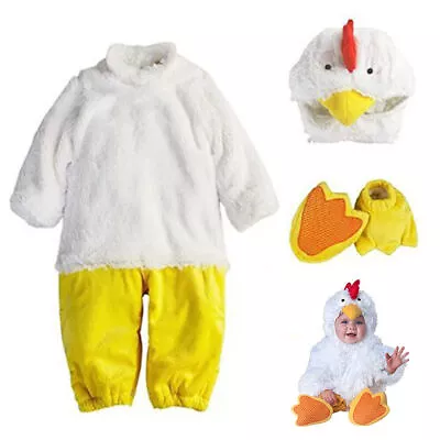 Newborn Baby Rooster Costume Infant Kids Chick Fancy Dress Cosplay Outfit Set • £17.82