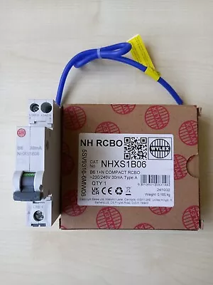 WYLEX NHXS1B06 B6 1+N MINIATURE RCBO 230V 30mA Type A (AC And Pulsating DC) • £17