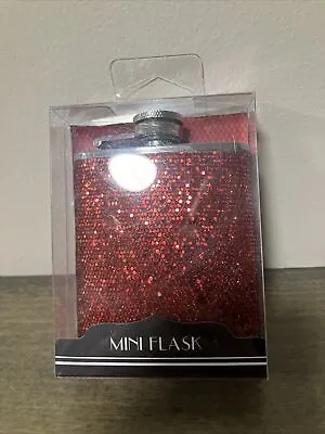 Christmas Flashy Sequin Mini Flask 3 Oz Stainless Steel Holiday Wild Eye Designs • $11.11