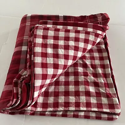 Martha Stewart Full/Queen Flannel Red Plaid Checkered Reversible Duvet Cover • $46.75