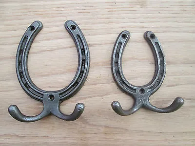 Cast Iron Decorative Fancy Double Horse Shoe Hook Coat Hanging Hook Hanger Pegs • £5.99