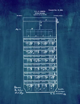 Voting Machine Patent Print Midnight • $12.96