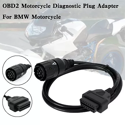 Motorcycle 10 Pin To 16Pin For BMW OBD2 Cable Connector Diagnostic Scanner Cable • $18.63
