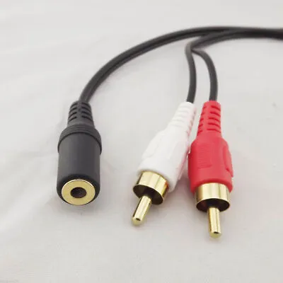 1* Gold3.5mm 50CM Stereo Female Mini Jack To Male RCA Plug Adapter Audio Y Cable • £3.60