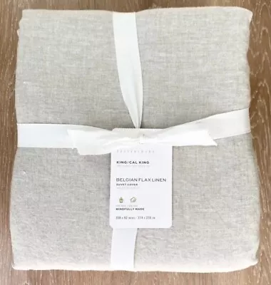 $149 • Buy Pottery Barn Belgian Flax Linen Duvet Cover King/Cal King NWT