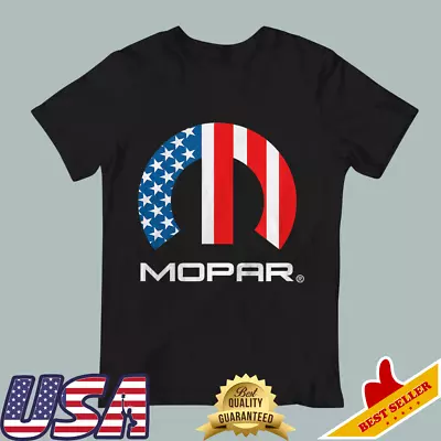 Mopar American Flag White Logo Black T-Shirt • $16.90