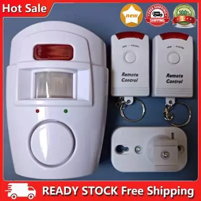 Sensor Motion Pir Wireless Alarm With 2 Remote Controls Shed Garage Home Caravan • £9.47