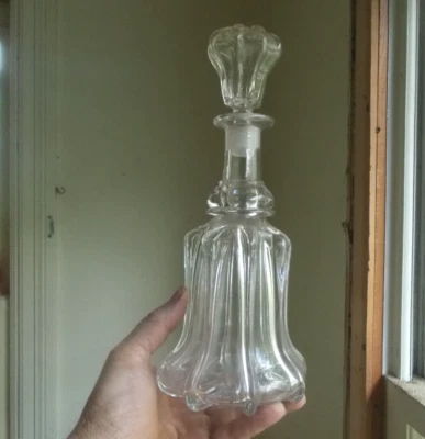 $110 • Buy 1860 Pontiled Pittsburgh Pillar Mold Decanter W/original Blown Matching Stopper