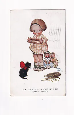 Printed Postcard Mabel Lucie Attwell I'll Give You Socks If You Dont Write • £3.99