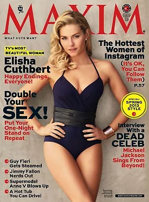 Maxim March 2013 Elisha Cuthbert SEALED  With Bonus. Free Shipping • $12.50