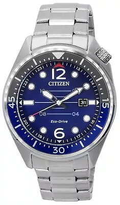 Citizen Eco-Drive Stainless Steel Blue Dial AW1716-83L 100M Men's Watch • $241.79