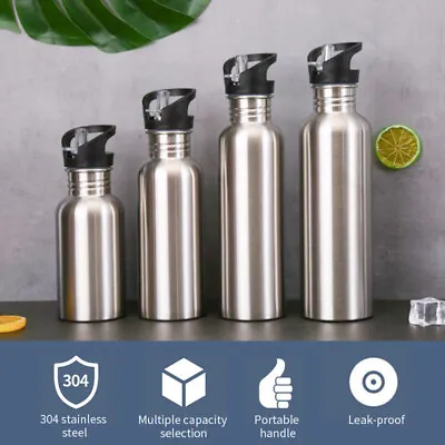 $20.88 • Buy 500/750/1000 ML Sports Water Bottle Stainless Steel Cycling Hiking Drinkware Gym