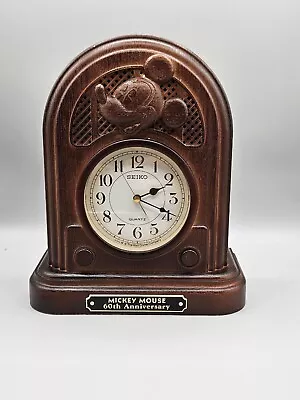 SEIKO Quartz Mickey Mouse 60th Anniversary Alarm Clock Walt Disney • $35.99