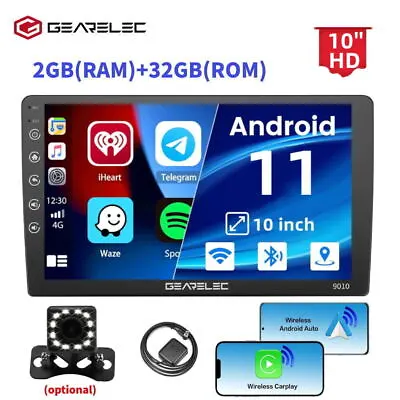 10'' Double 2 Din Android 11 Car Radio GPS WIFI BT Carplay Touch Screen Stereo • $59.99